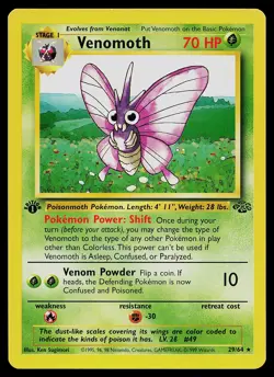 Pokemon Card - Venomoth Jungle 29/64 Rare 1st Edition - Image 1