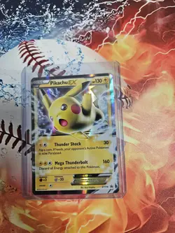 Pokemon Pikachu EX XY174 Black Star Promo 2016 Holo Card TCG - Image 1