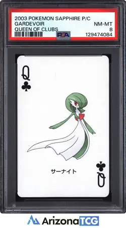 Pokemon 2003 Gardevoir Queen of Clubs Pkmn Sapphire Playing Card Japanese PSA 8 - Image 1