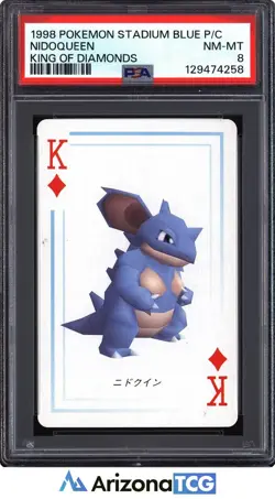 Pokemon Stadium 1998 Nidoqueen King Of Diamonds Blue Playing Card Japanese PSA 8 - Image 1