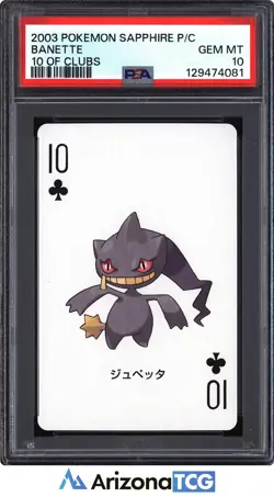 Pokemon 2003 Banette 10 Of Clubs Pokemon Sapphire Playing Card Japanese PSA 10 - Image 1