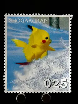 Pikachu Pokemon Stamp #025 Shogakukan Japanese Nintendo Rare Japan Card TCG - Image 1