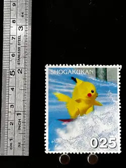 Pikachu Pokemon Stamp #025 Shogakukan Japanese Nintendo Rare Japan Card TCG - Image 2