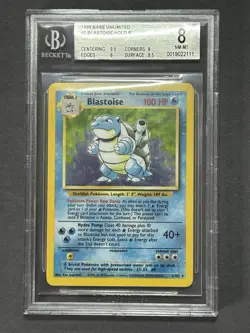 Blastoise #2 Base Set Unlimited Holo 1999 BGS 8 Pokemon Card. Solid Subs! - Image 1