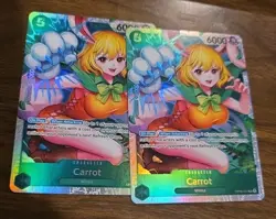 2x Carrot OP08-023 SR ONE PIECE Tcg Card Game NM GREEN Reprint - Image 1
