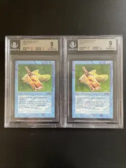 MTG Fishliver Oil (Dark & Light) BGS 9Q++ Arabian Nights 1993 Graded NM - Image 1