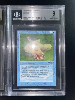 MTG Fishliver Oil (Dark & Light) BGS 9Q++ Arabian Nights 1993 Graded NM - Image 4