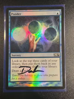 Ponder Core Set 2012 (M12) Foil Dan Scott Signature - Image 1