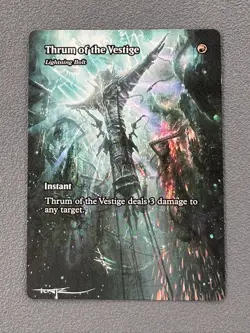 Lightning Bolt MTG Final Fantasy Through the Ages Hand Painted Altered Art Tentz - Image 1