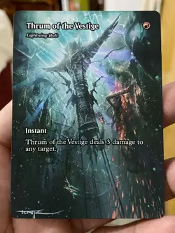 Lightning Bolt MTG Final Fantasy Through the Ages Hand Painted Altered Art Tentz - Image 2