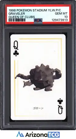 Pokemon Stadium 98 Graveler Queen of Clubs Yellow Playing Cards Japanese PSA 10 - Image 1