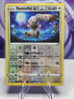 Pokemon Bunnelby Reverse Holo Common SWSH08: Fusion Strike 214/264 NM - Image 1