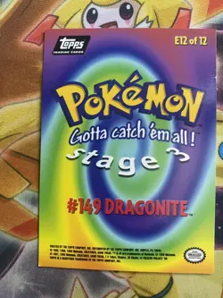 1999 Black Topps - Dragonite - Pokemon Card - E12 Of 12 - NM Label #149 - Image 2