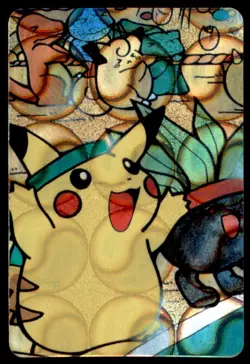 1999 Vending Machine Sticker Pikachu Karate Unlicensed Japanese Prism Yin-Yang - Image 1