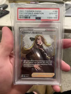 2022 Pokemon SWSH Brilliant Stars 169 Cynthia's Ambition PSA 10 Gem Mint - Image 1