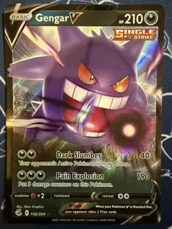 Gengar V 156/264 Rare Sword And Shield Fusion Strike Pokemon Holo - Image 1