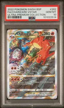2022 POKEMON SWSH BLACK STAR PROMO #262 FULL ART/CHARIZARD VSTAR PSA 10 - Image 1