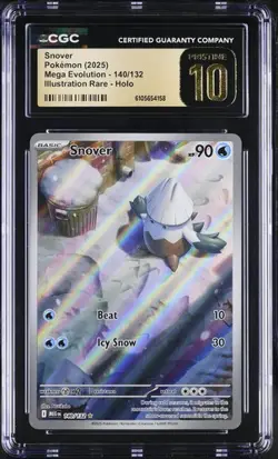 Pokemon Snover (2025) Mega Evolution 140/132 CGC PRISTINE 10 - Image 1