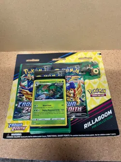 Pokemon TCG: 3 Crown Zenith Booster Packs - Rillaboom Pin Collection Set - New! - Image 1