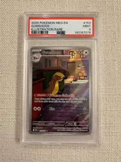 2025 Pokemon Meg EN-Mega Evolution Gumshoos Illustration Rare PSA 9 153/132 - Image 1