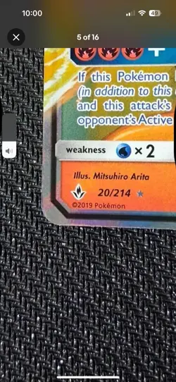 Pokemon TCG Reshiram & Charizard GX 20/214 Tag Team Ultra Rare NM Condition - Image 3