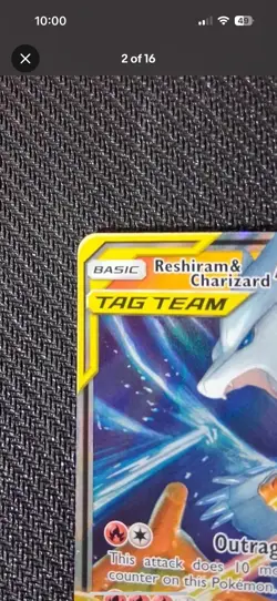 Pokemon TCG Reshiram & Charizard GX 20/214 Tag Team Ultra Rare NM Condition - Image 4