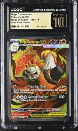 Pokemon Mega Camerupt ex (2025) Mega Evolution 156/132 CGC PRISTINE 10 - Image 1