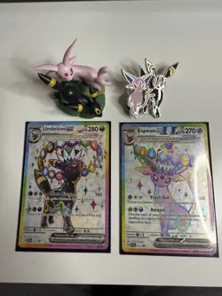 Pokemon TCG Umbreon And Espeon black star promos prismatic figure collection - Image 1