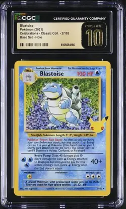 Pokemon Blastoise (2021) Celebrations - Classic Coll. 2/102 CGC PRISTINE 10 - Image 1
