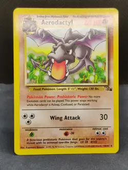 Pokemon TCG: 1999-2000 Red Logo Fossil Aerodactyl - Australian Print - NM - Image 1
