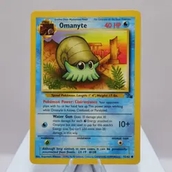 Pokemon TCG - Omanyte 52/62 Fossil Common WOTC 1999 - NM - Image 2