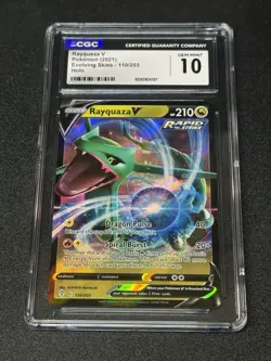 Pokemon Rayquaza V Holo #110 Evolving Skies 2021 - CGC 10 Gem Mint - Image 1