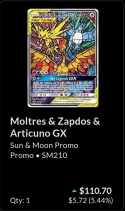 Pokemon Moltres & Zapdos & Articuno GX SM210 Black Star Holo Rare! PSA 9 🔥🔥🔥 - Image 3
