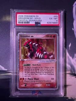 2006 Pokemon EX #93 Groudon EX - Holo Crystal Guardians Graded PSA 6 - Image 1