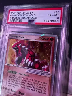 2006 Pokemon EX #93 Groudon EX - Holo Crystal Guardians Graded PSA 6 - Image 2