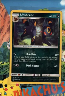 Pokemon TCG Umbreon 120/214 Reverse Holo SM Lost Thunder NM - Image 1