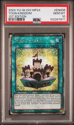 2024 YU-GI-OH! MP24-25TH ANV TIN: DUELING MIRRORS 1ST ED TOON KINGDOM PSA 10 - Image 1