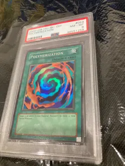 2002 Yu-Gi-Oh! Polymerization Legend of Blue Eyes LOB Unlimited Super Rare PSA 8 - Image 2