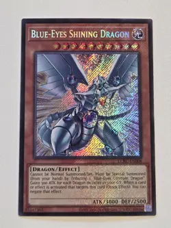 Blue-Eyes Shining Dragon LCKC-EN008 Secret Rare Yugioh Holo Foil Bleed NM - Image 1