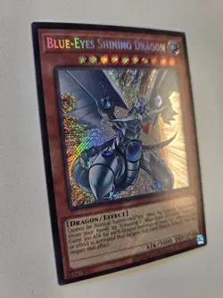 Blue-Eyes Shining Dragon LCKC-EN008 Secret Rare Yugioh Holo Foil Bleed NM - Image 2