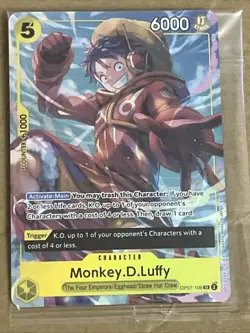 2024SEALED One Piece 500 Years in the Future Monkey.D.Luffy Super Rare #OP07-109 - Image 1