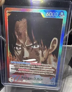 One Piece Portgas.D.Ace OP13-002 Alt Art Leader ENGLISH Carrying On His Will - Image 1