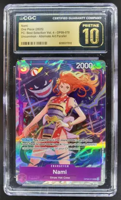 2025 ONE PIECE CCG NAMI ALT ART OP09-070 CGC 10 PRISTINE B PT - Image 1