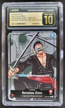 2022 ONE PIECE CCG RORONOA ZORO MANGA ALT AT OP01-001 CGC 10 PRISTINE B PT - Image 1