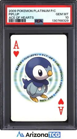 Pokemon 2009 Piplup Ace Of Hearts Platinum Playing Card Japanese GEM MINT PSA 10 - Image 1