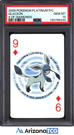 Pokemon 2009 Glaceon 9 Of Diamonds Platinum Playing Card Japanese GEM MT PSA 10 - Image 1