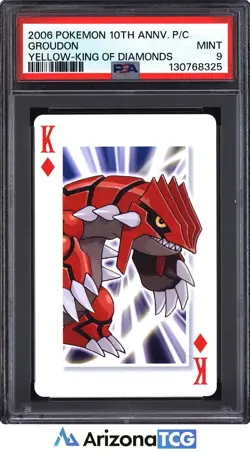 Pokemon 2006 Groudon Yellow King Of Diamonds 10th Anniversary Poker Cards PSA 9 - Image 1