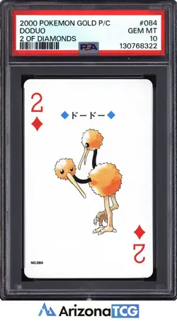 Pokemon 2000 Doduo 084 2 Of Diamonds Pokemon Gold Playing Card Japanese PSA 10 - Image 1