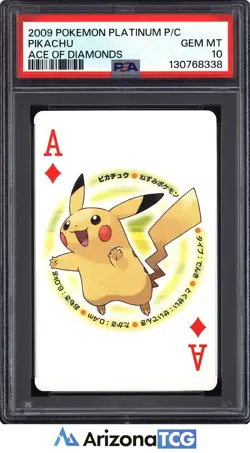 Pokemon 2009 Pikachu Ace Of Diamonds Platinum Playing Card Japanese PSA 10 - Image 1