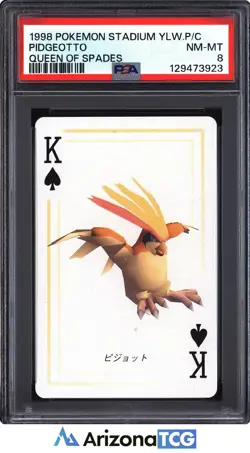 Pokemon Stadium 1998 Pidgeot King Of Spades YLW.Playing Card Japanese PSA 8 - Image 1